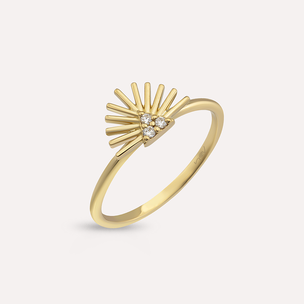Adhafera Diamond Yellow Gold Ring - 3