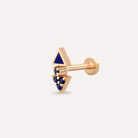 Afra Sapphire and Navy Blue Enamel Rose Gold Piercing - 1