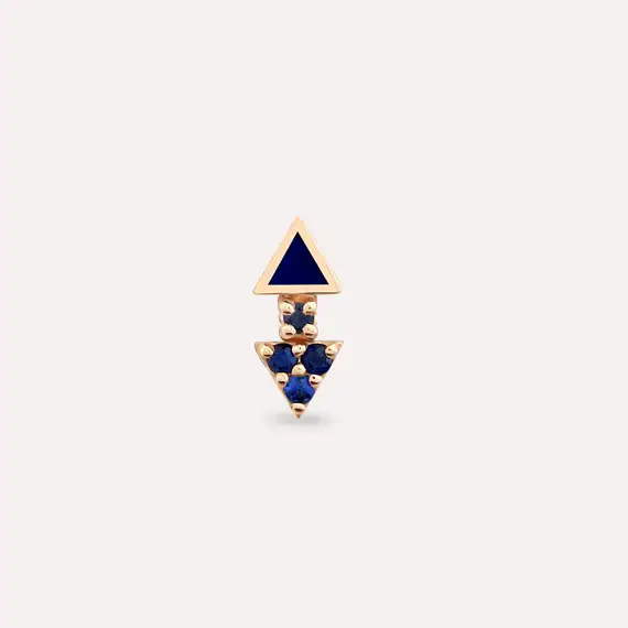 Afra Sapphire and Navy Blue Enamel Rose Gold Piercing - 3