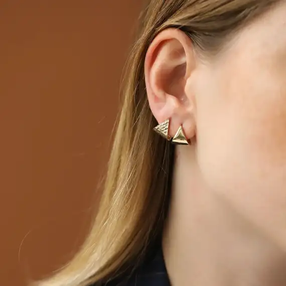 Aira II Yellow Gold Earring - 2