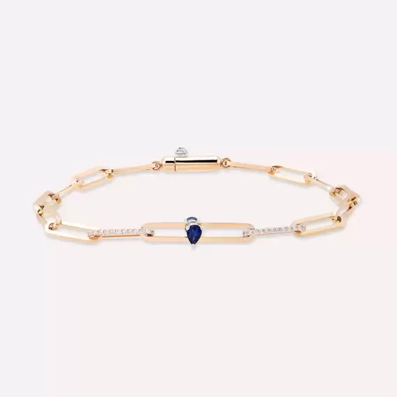 Alida 0.62 CT Sapphire and Diamond Rose Gold Bracelet - 2