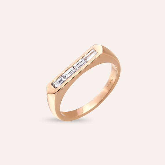 Alis 0.25 CT Baguette Diamond Rose Gold Ring - 5