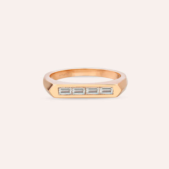 Alis 0.25 CT Baguette Diamond Rose Gold Ring - 7