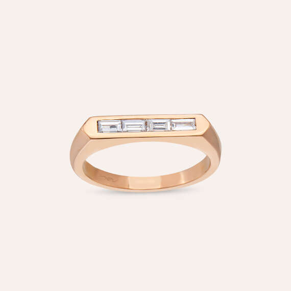 Alis 0.25 CT Baguette Diamond Rose Gold Ring - 4