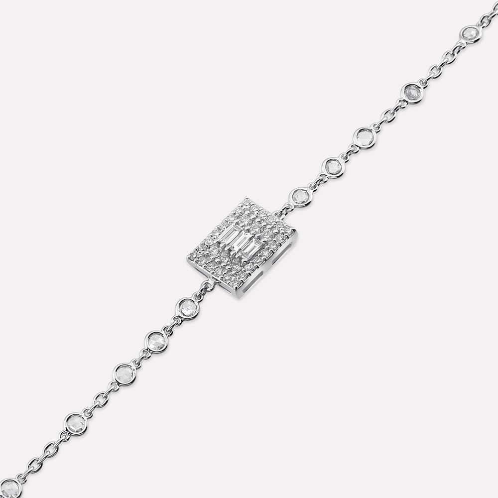Allure 0.58 CT Baguette Cut Diamond and Rose Cut Diamond Bracelet - 3