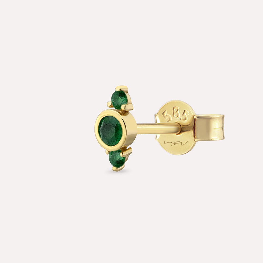 Alto 0.17 CT Emerald Yellow Gold Single Earring - 1