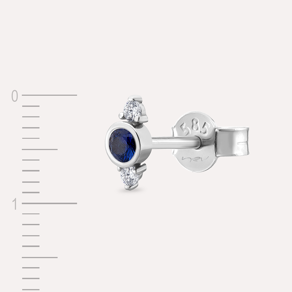 Alto 0.21 CT Sapphire and Diamond White Gold Single Earring - 3