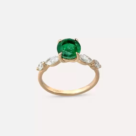 Alvin 2.36 CT Emerald and Diamond Rose Gold Ring - 1