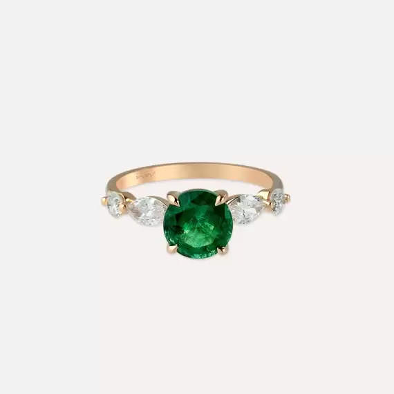Alvin 2.36 CT Emerald and Diamond Rose Gold Ring - 5