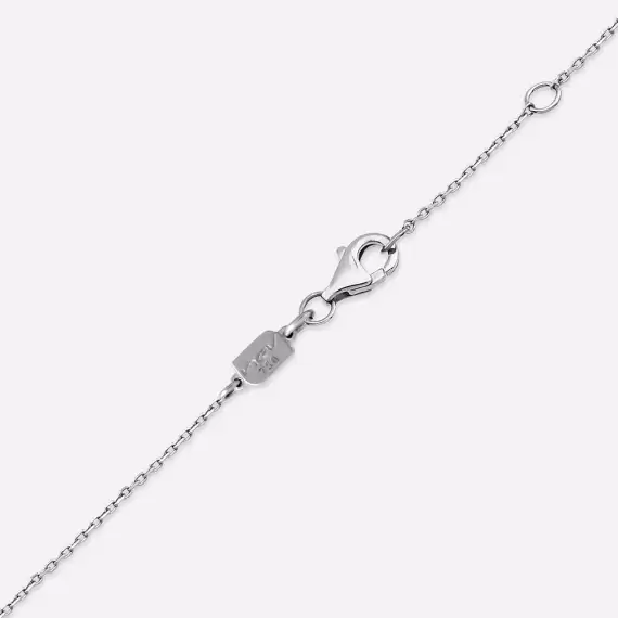 Alvin 3.62 CT Marquise and Pear Cut Diamond White Gold Necklace - 4