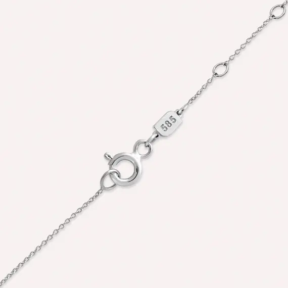 Angle Sapphire and Diamond White Gold Necklace - 3