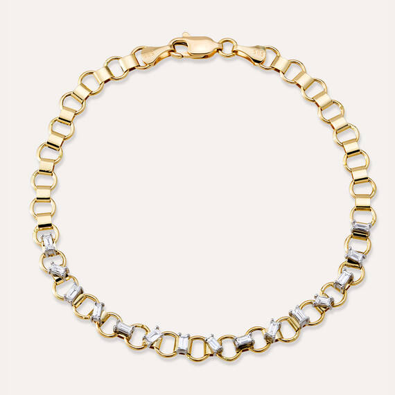 Anita 0.52 CT Baguette Cut Diamond Chain Bracelet - 1