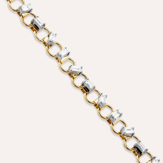 Anita 0.52 CT Baguette Cut Diamond Chain Bracelet - 4