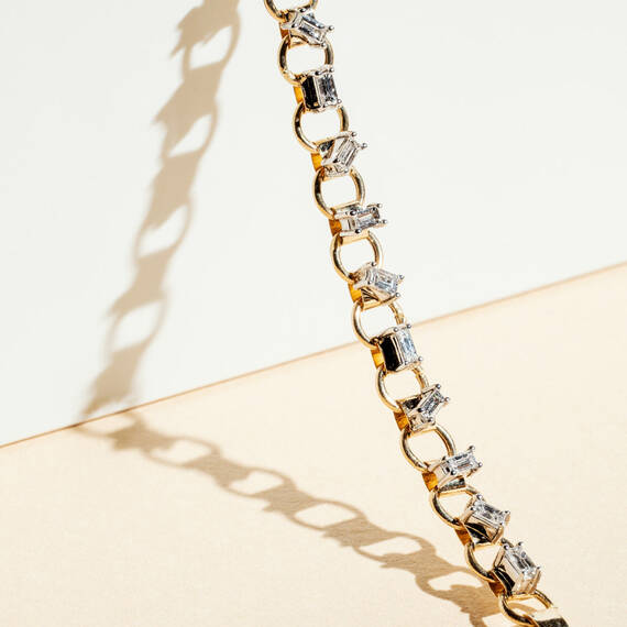 Anita 0.52 CT Baguette Cut Diamond Chain Bracelet - 2