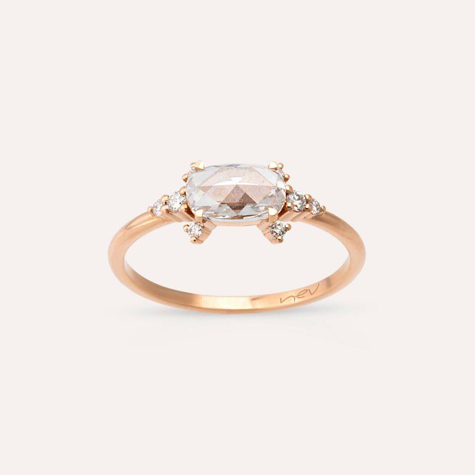 Ann 0.74 CT Diamond and Rose Cut Diamond Ring