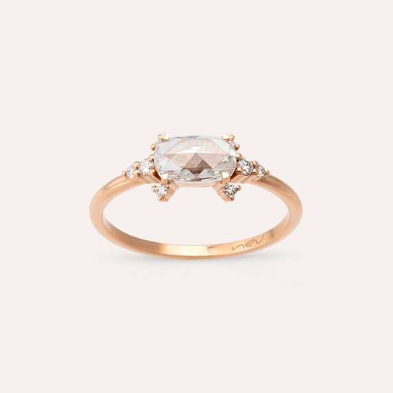 Ann 0.74 CT Diamond and Rose Cut Diamond Ring - 2