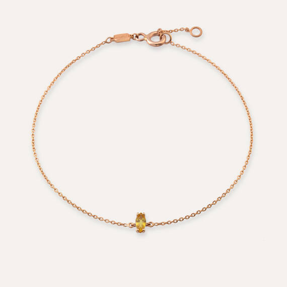 Anna 0.27 CT Marquise Cut Yellow Sapphire Rose Gold Bracelet - 2