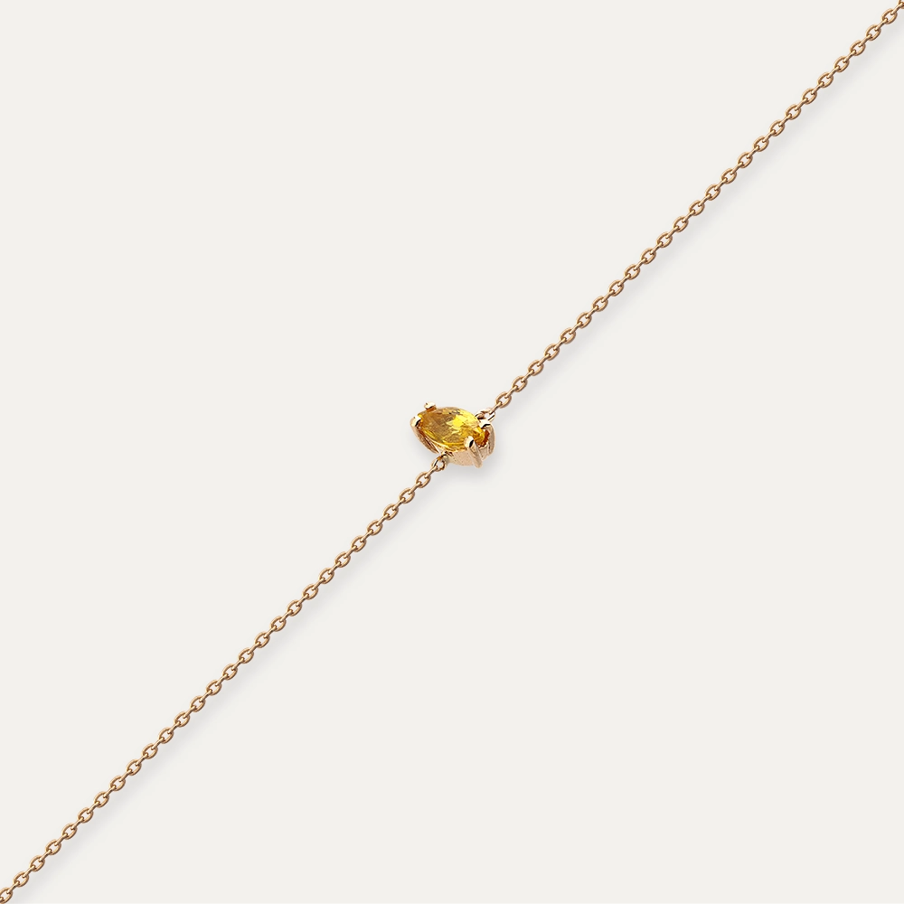 Anna 0.27 CT Marquise Cut Yellow Sapphire Rose Gold Bracelet - 5