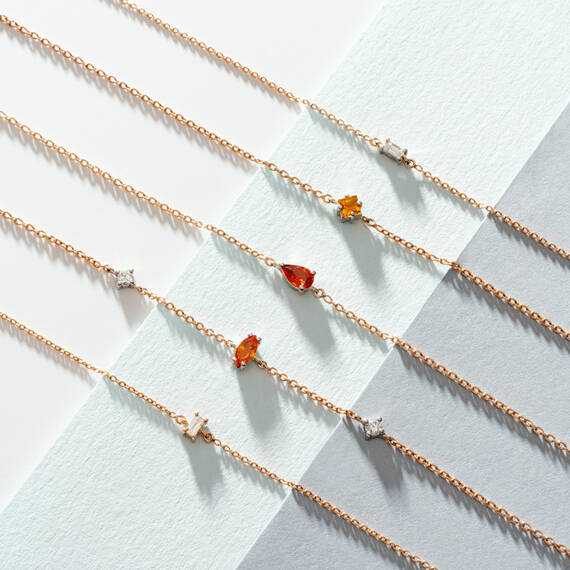 Aria 0.34 CT Orange Sapphire and Diamond Rose Gold Bracelet - 4