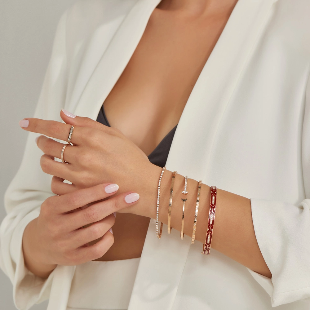 Arrow 1.20 CT Diamond Cuff Bangle - 6