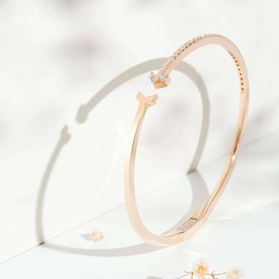 Arrow 1.20 CT Diamond Cuff Bangle - 2