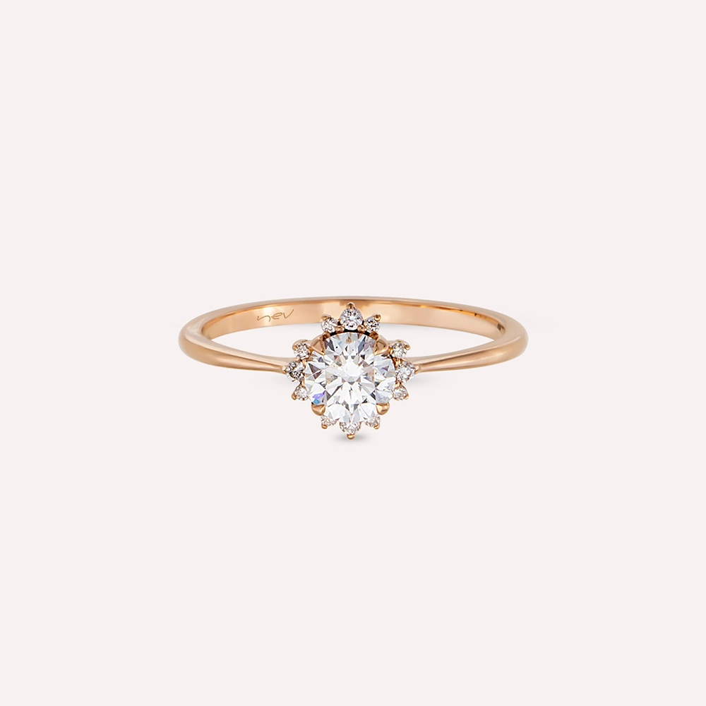 Arya 0.57 CT Diamond Rose Gold Ring - 7