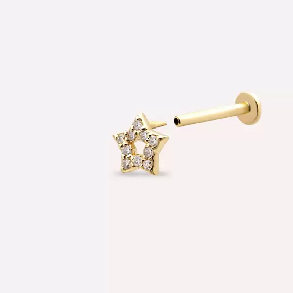 Asteria Diamond Yellow Gold Piercing - 5