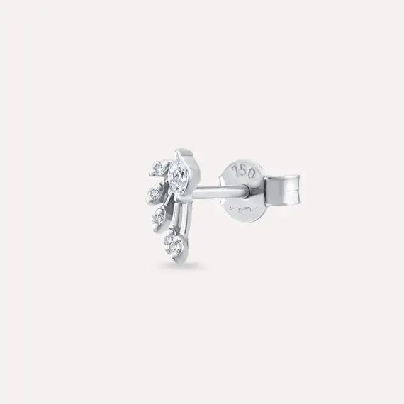 Asteroid Marquise Cut Diamond White Gold Earring - 1