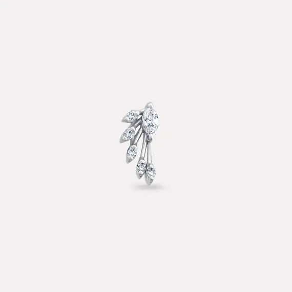 Asteroid Marquise Cut Diamond White Gold Earring - 3