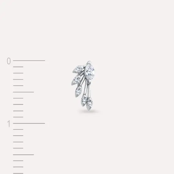 Asteroid Marquise Cut Diamond White Gold Earring - 4