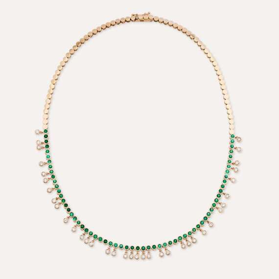Atomik 4.86 CT Diamond and Emerald Necklace - 1
