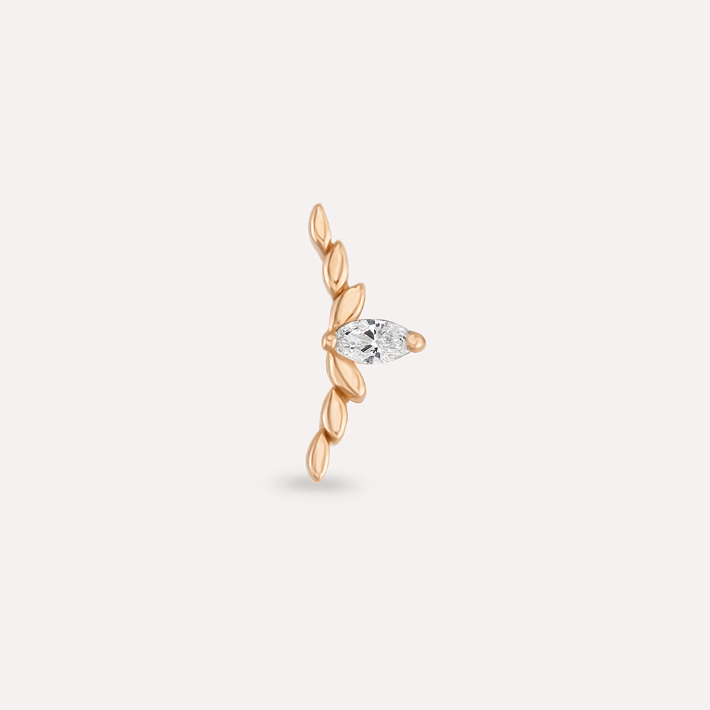 Axis Marquise Cut Diamond Rose Gold Piercing - 3