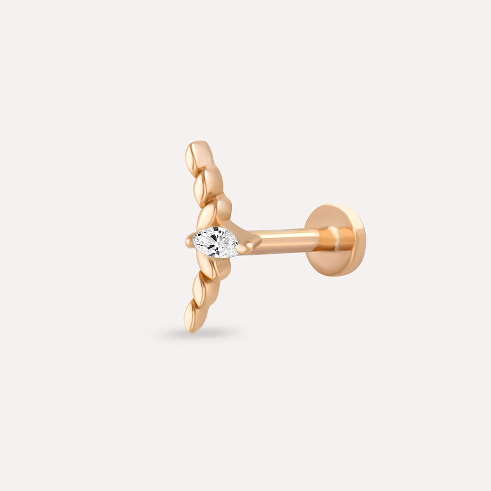 Axis Marquise Cut Diamond Rose Gold Piercing - 1