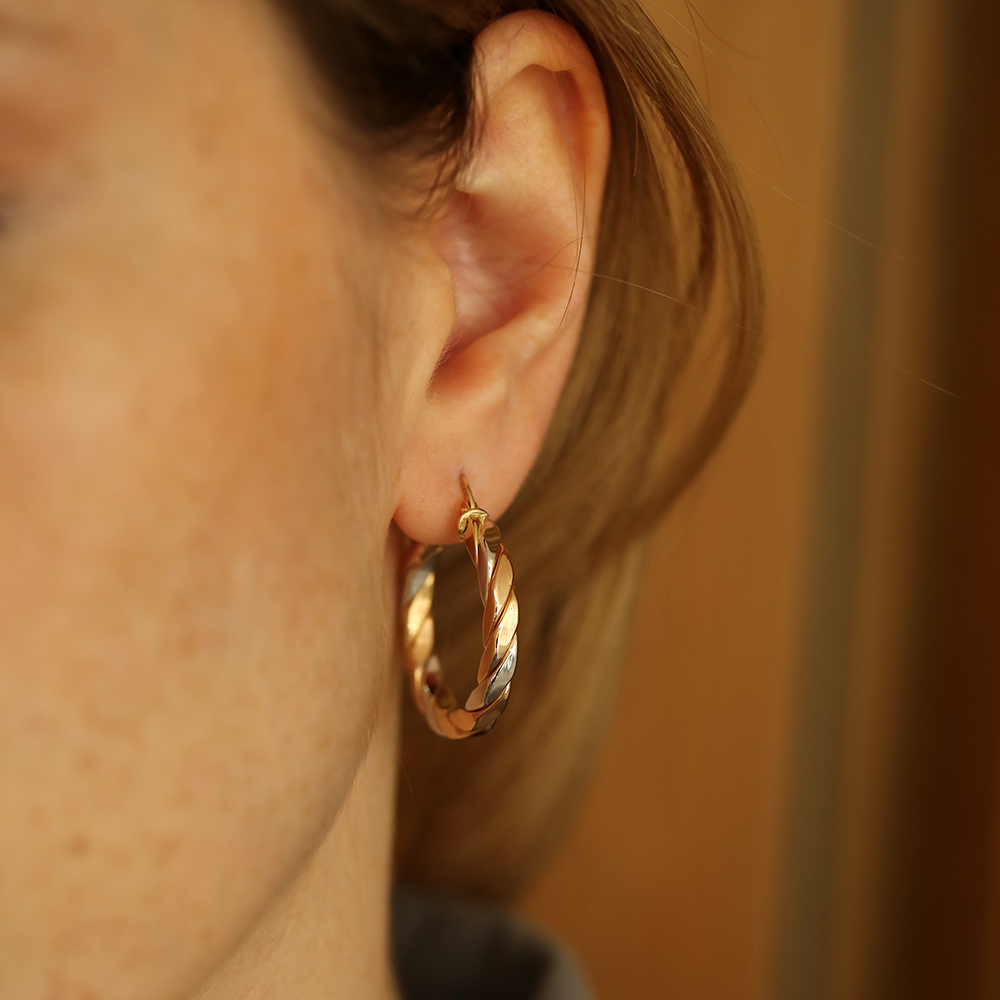 Bagel Gold Hoop Earring - 4