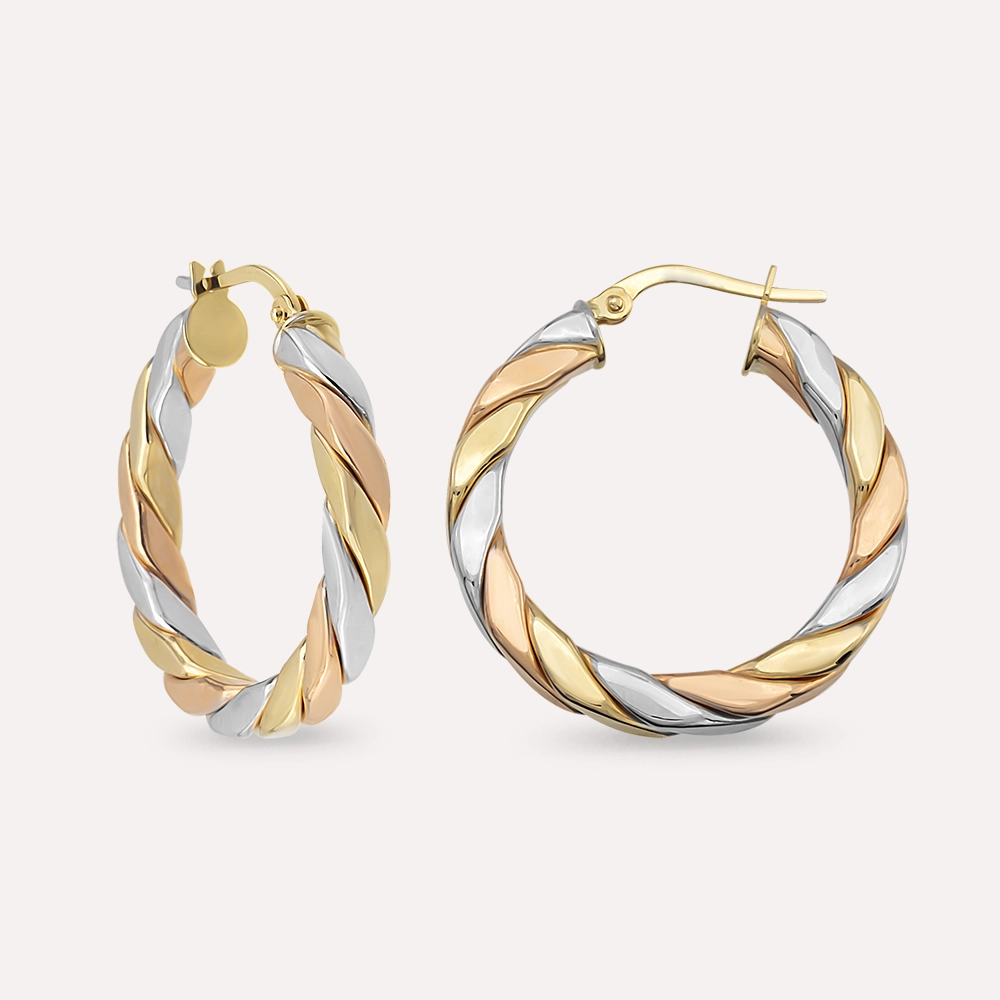 Bagel Gold Hoop Earring - 2