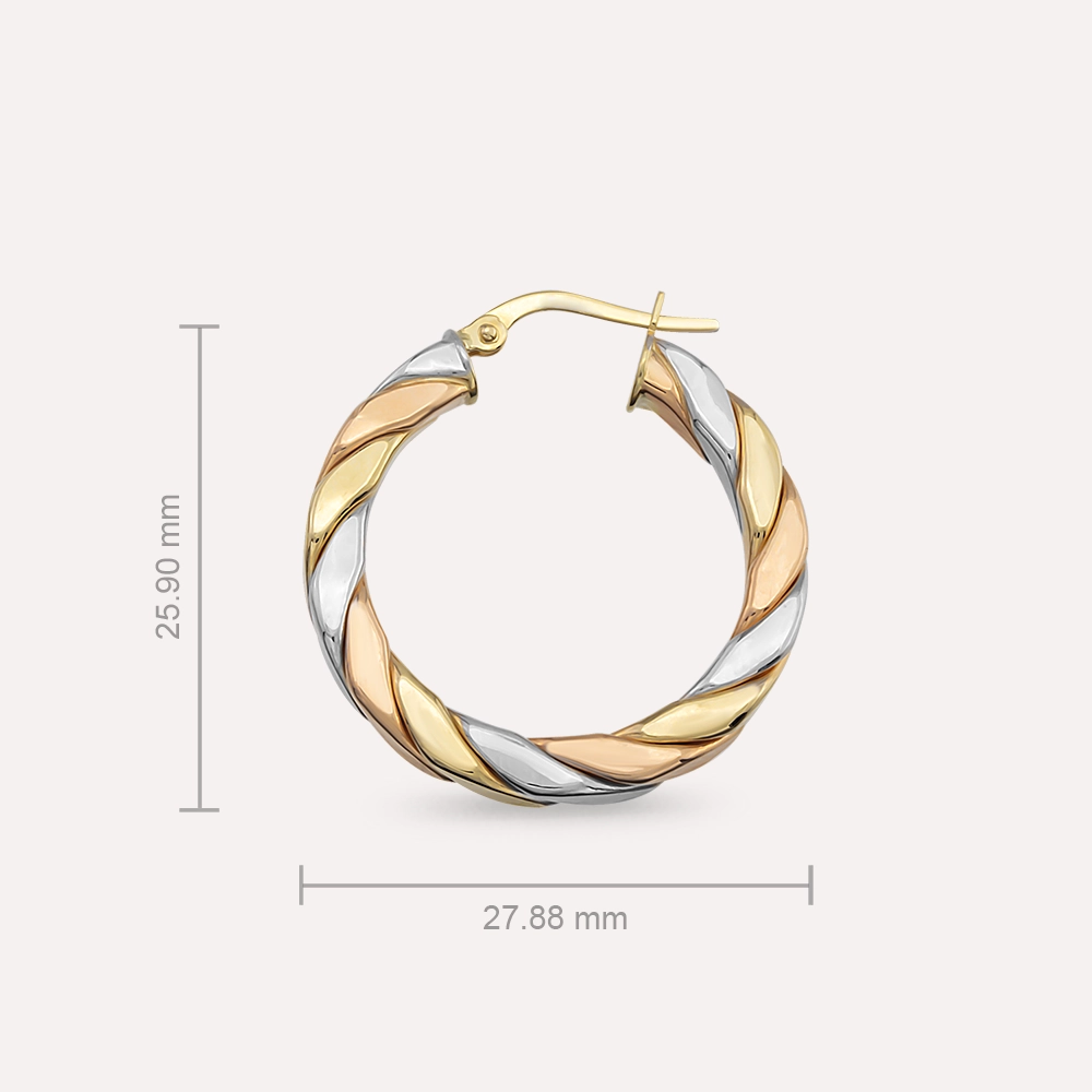 Bagel Gold Hoop Earring - 3