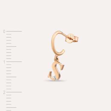 Lucardi MIT BUCHSTABE S LETTER S - Earrings - S/gold-coloured - Zalando.de