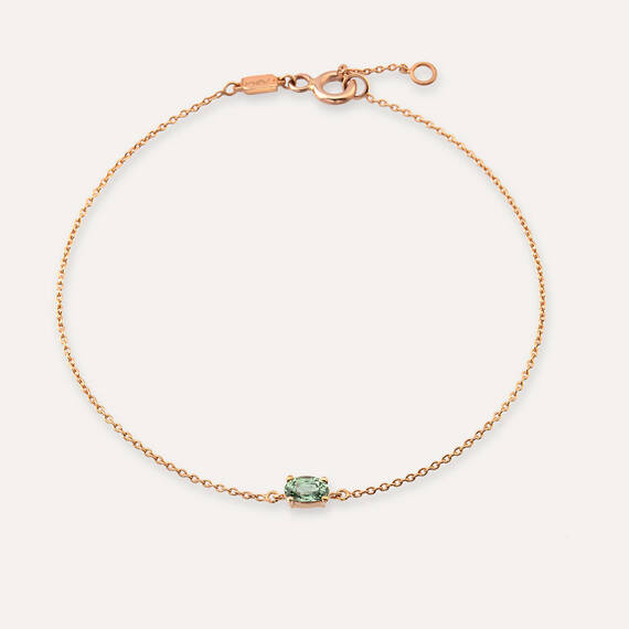 Bailey 0.3 CT Oval Cut Green Sapphire Rose Gold Bracelet - 1