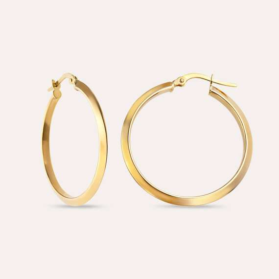 Balance Yellow Gold Hoop Earring - 1