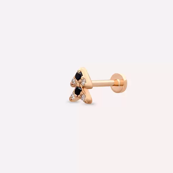 Barb Black Diamond Rose Gold Piercing - 1