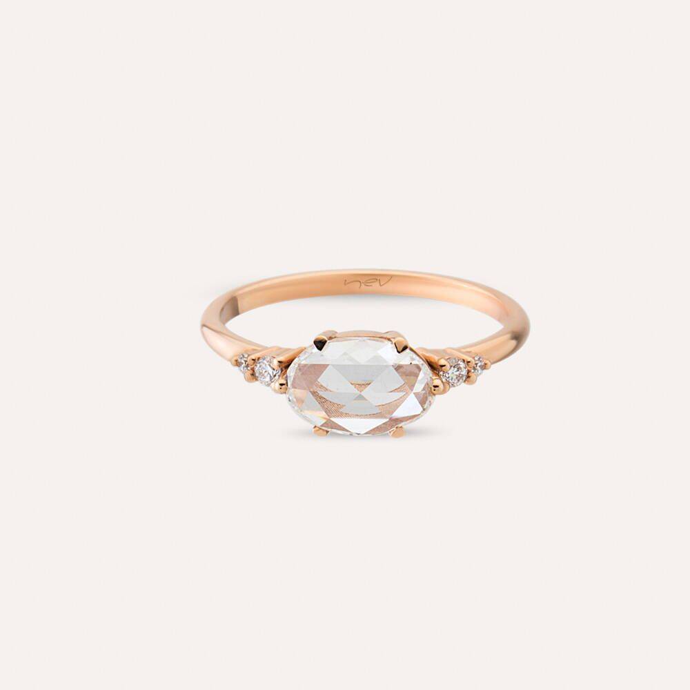 Barbara 0.88 CT Diamond and Rose Cut Diamond Ring