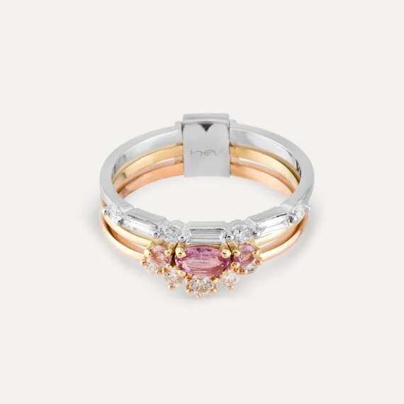 Batida 0.72 CT Diamond and Pink Sapphire Ring - 3