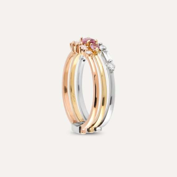 Batida 0.72 CT Diamond and Pink Sapphire Ring - 5