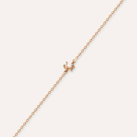 Becca 0.04 CT Baguette Cut Diamond Rose Gold Bracelet - 5