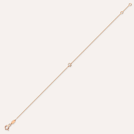 Becca 0.04 CT Baguette Cut Diamond Rose Gold Bracelet - 4