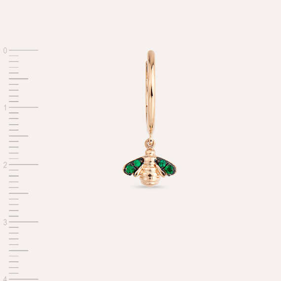 Bee 0.05 CT Emerald Rose Gold Earring - 4