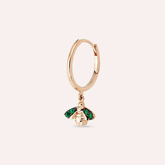 Bee 0.05 CT Emerald Rose Gold Earring - 3