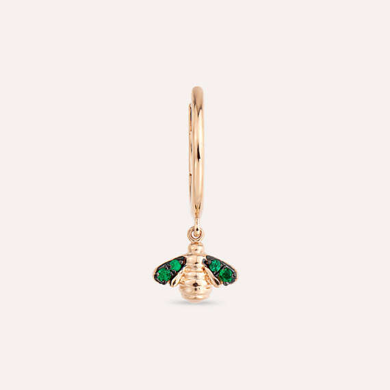 Bee 0.05 CT Emerald Rose Gold Earring - 1