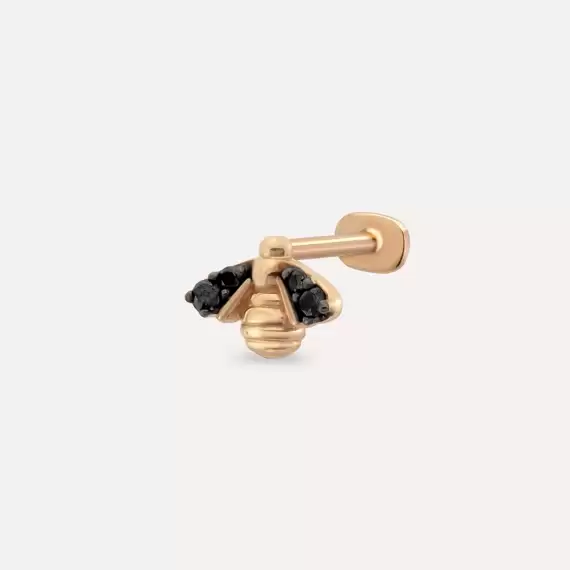 Bee Black Diamond Rose Gold Piercing - 1