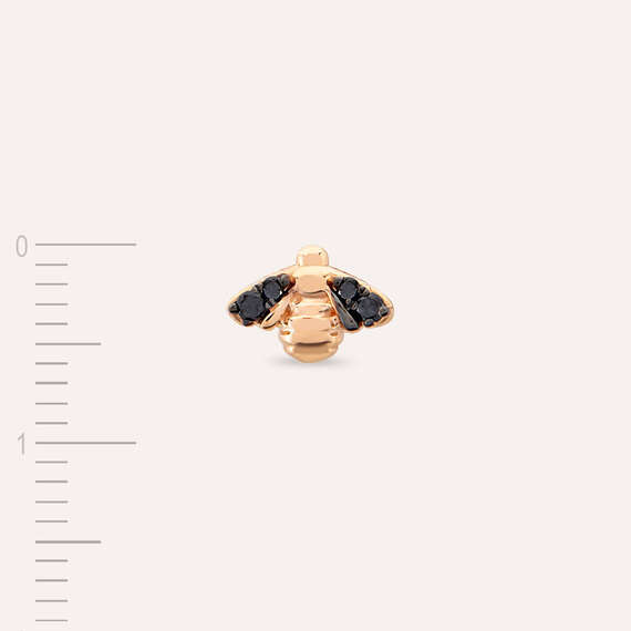 Bee Black Diamond Rose Gold Single Earring - 4
